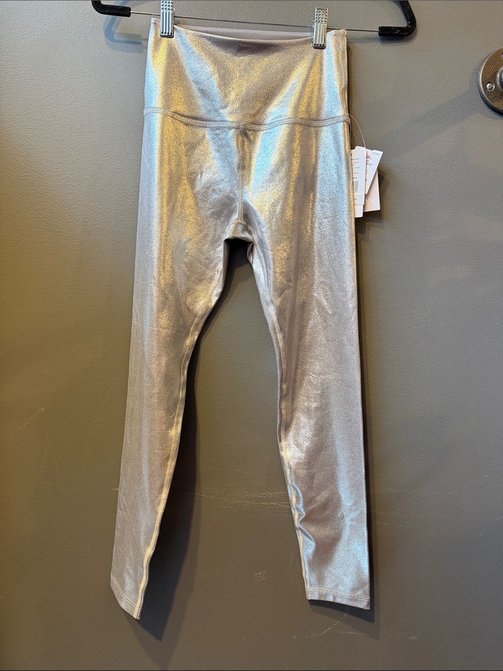 Beyond Yoga Metallic Silver High-Waist Leggings